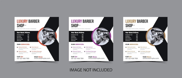 Vector barbershop social media post template