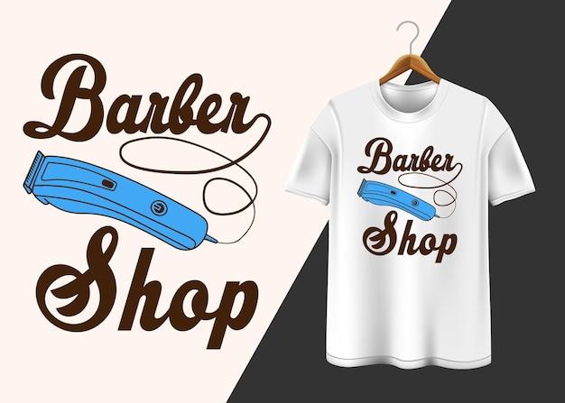 Barbershop typografie T-shirt design