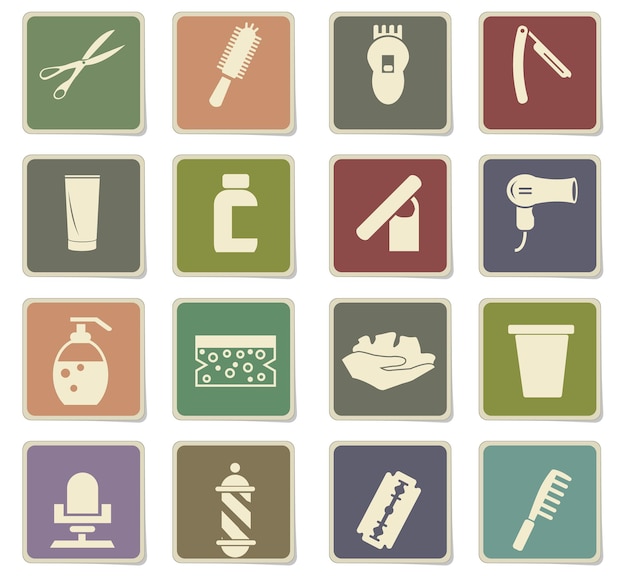 barbershop vector icons for user interface design