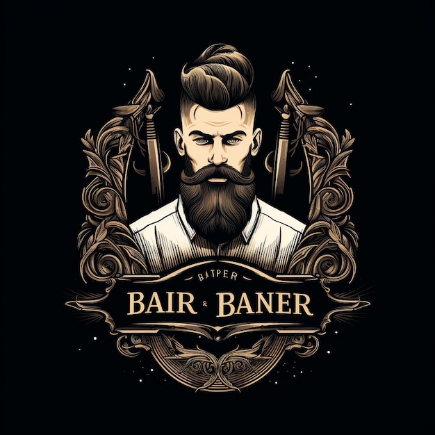 Barbershop vector logo ontwerp