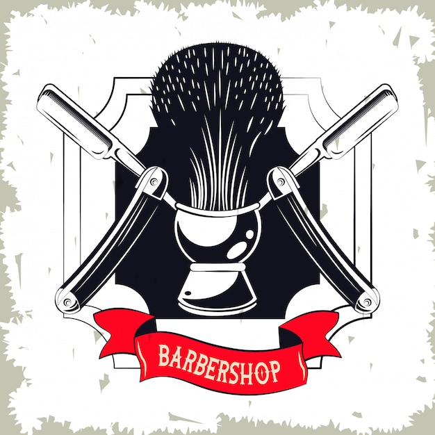 Barbershop vintage colorful emblem