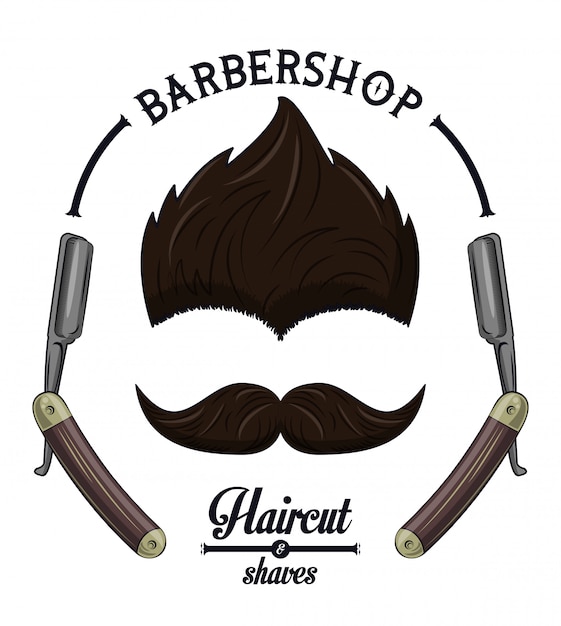 Barbershop vintage colorful emblem 