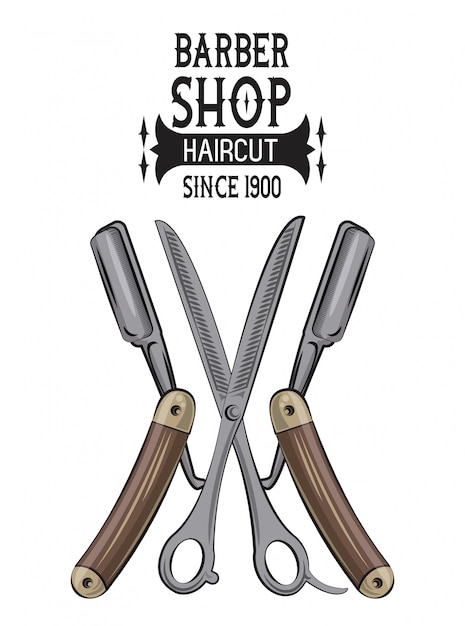 Vector barbershop vintage emblem