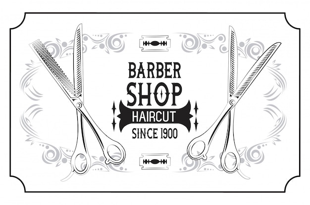 Barbershop vintage emblem 