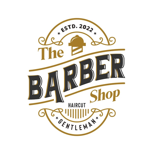 Barbershop vintage logo design template