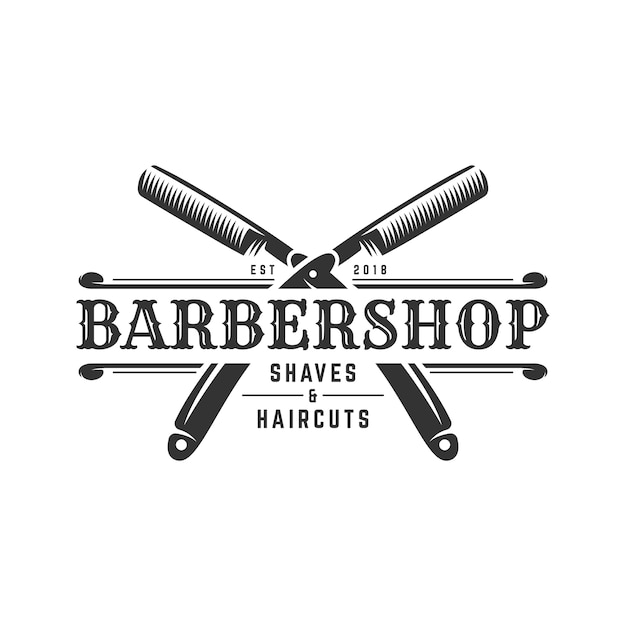 Barbershop vintage logo sjabloon