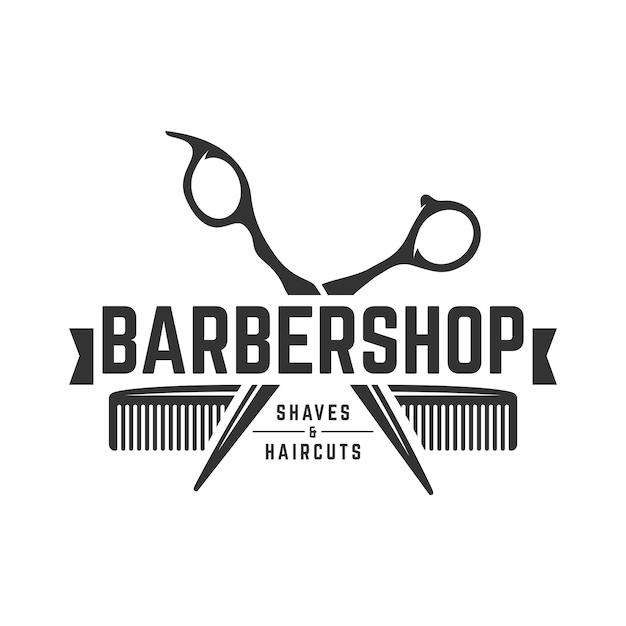 Vector barbershop vintage logo sjabloon