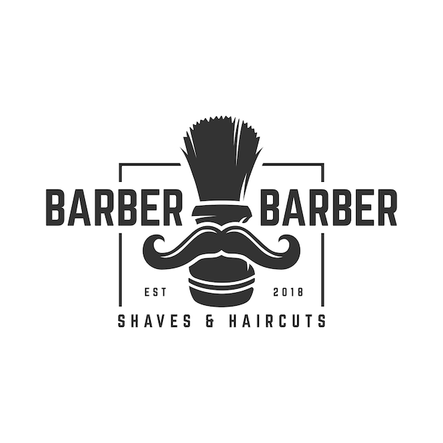 Barbershop vintage logo sjabloon