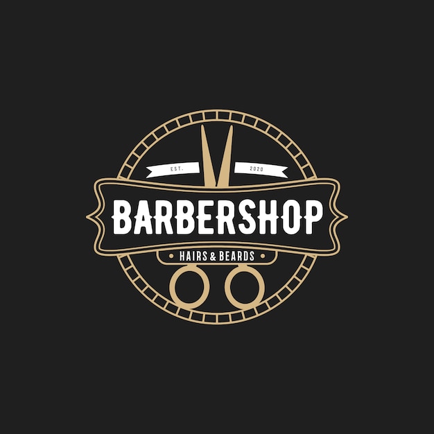 Barbershop vintage logo  tempate