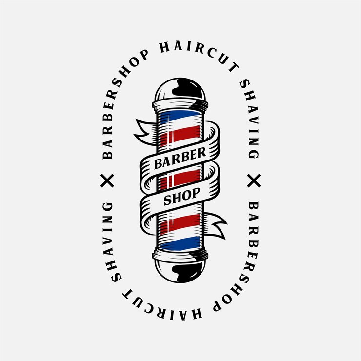 barbershop and vintage logo vector