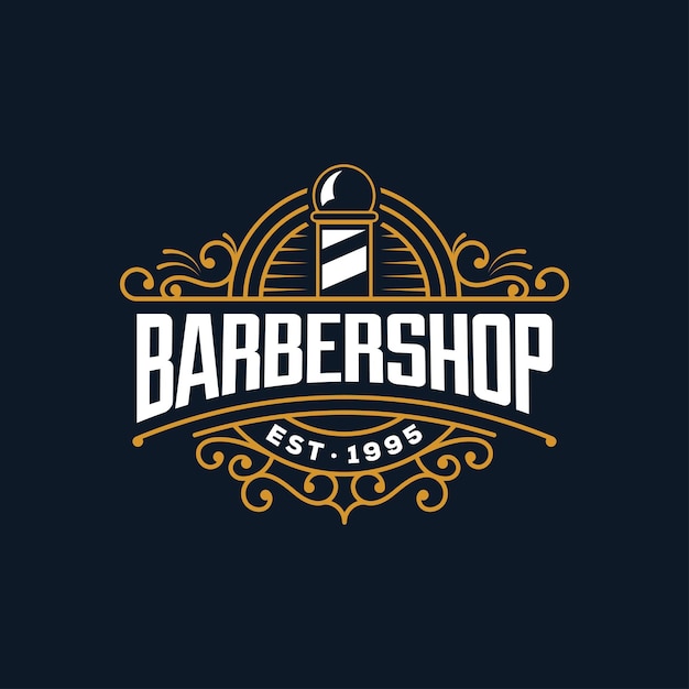 Barbershop vintage royal luxury ornamental logo