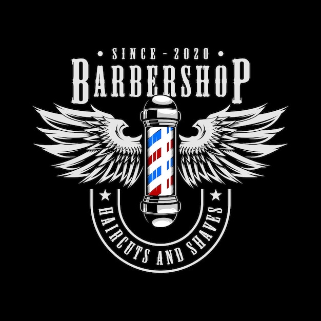 Vector barbershop wings-logo