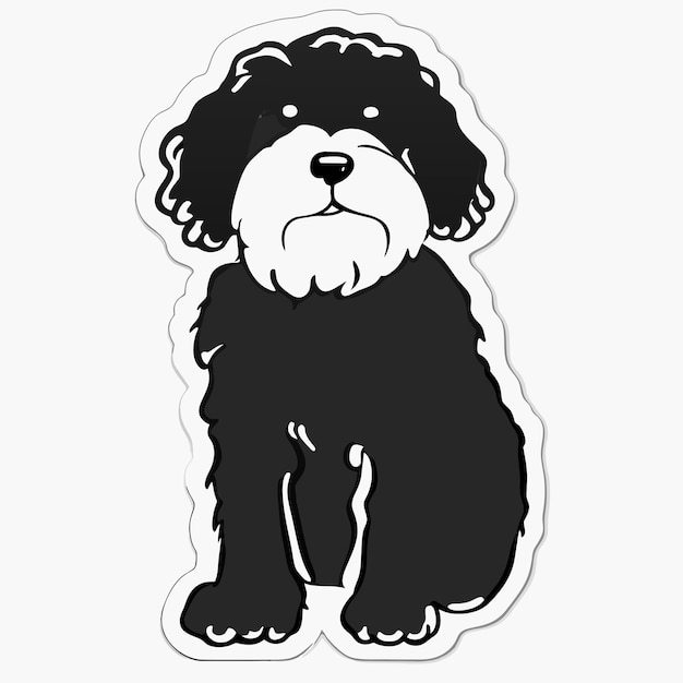 Barbet hand drawn cartoon sticker icon concept isolated illustration