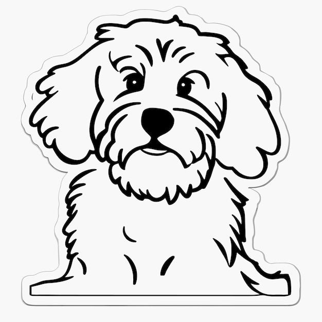 Barbet hand drawn cartoon sticker icon concept isolated illustration