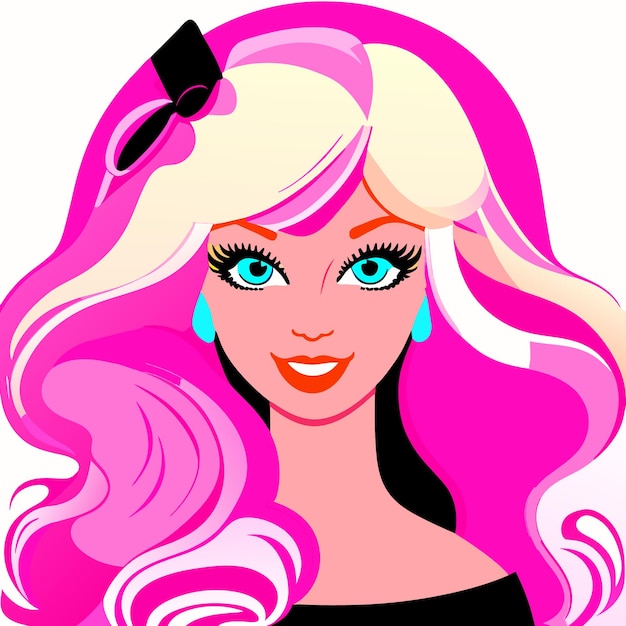 Vector barbie vector illustration