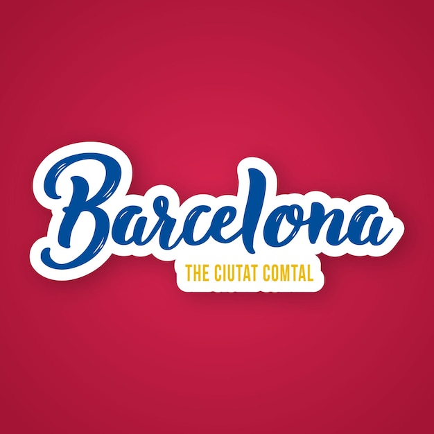 Barcelona  hand drawn lettering phrase