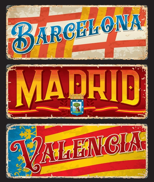 Barcelona Madrid Valencia Spaanse reissticker