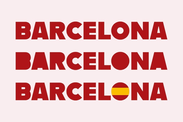 Barcellona spagna, tipografia disegni vettore isolato. gruppo di segni di banner di testo barcellona catalogna