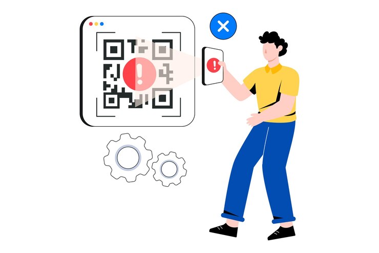 Vector barcode error flat style design vector illustration. stock illustration