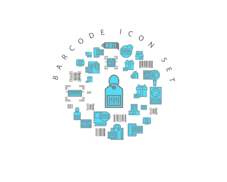 Vector barcode icon set design