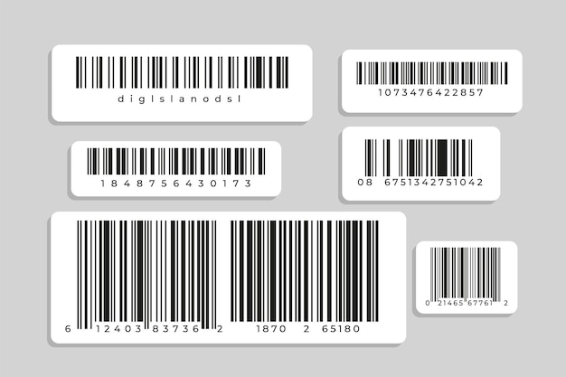 Vettore codice a strisce di scansione del modello di etichetta con codice a barre per l'identificazione digitale adesivo con codice a barre