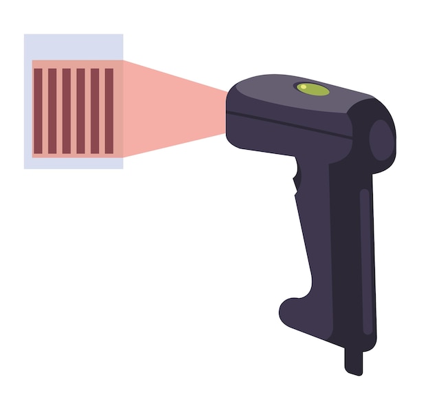 Barcode reader isolated concept flat cartoon graphic design illustration