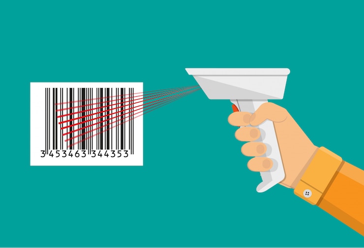 Vector barcode scanner flat design