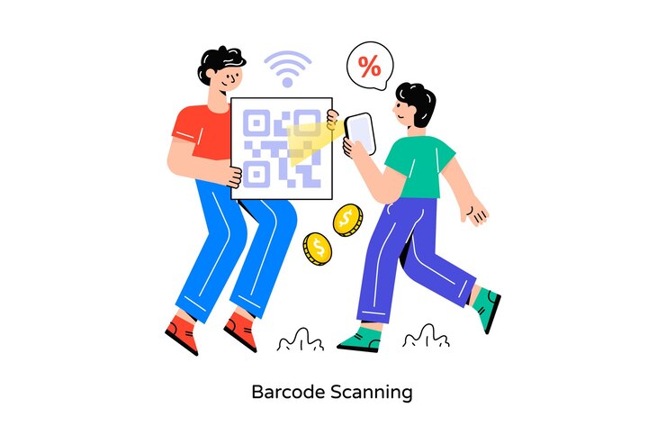 Vector barcode scanning flat style design vector illustration stock illustration
