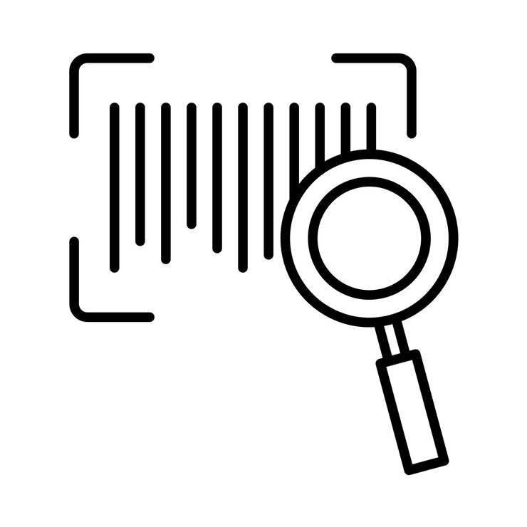 Vector バーコード検索ラインイラスト