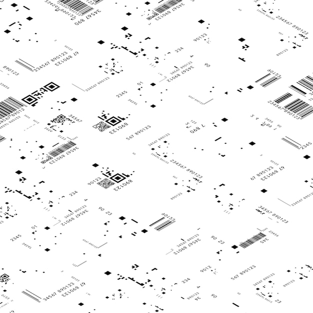 Barcode style isometric pattern background