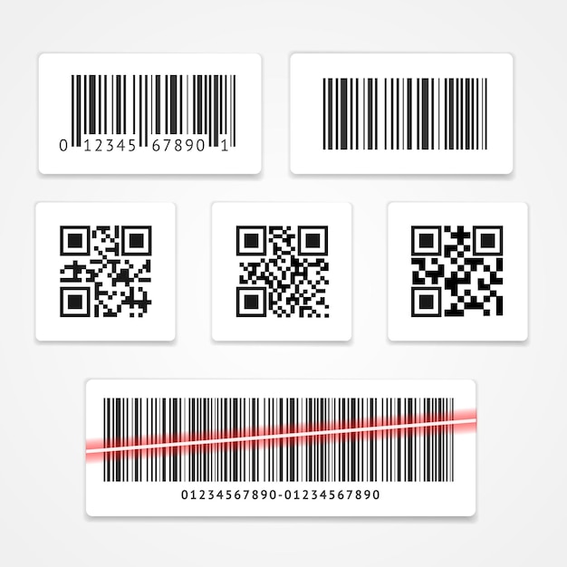 Vector barcode tag or sticker set vector illustration