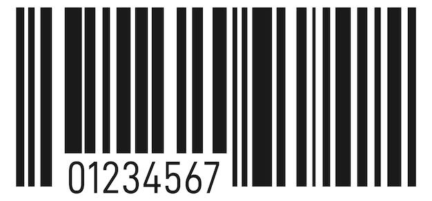 Шаблон штрих-кода с цифрами Розничный код с информацией о продукте Векторная иллюстрация