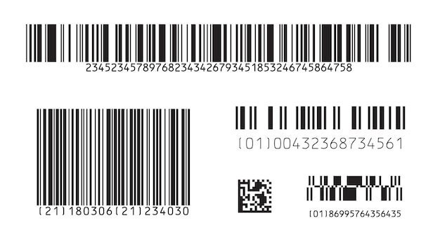 Vector barcodepictogram set van moderne platte streepjescode kan worden gebruikt als sjabloon voor producten mockup vector