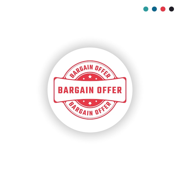 Bargain offer sticker sign or stamp round label on white background