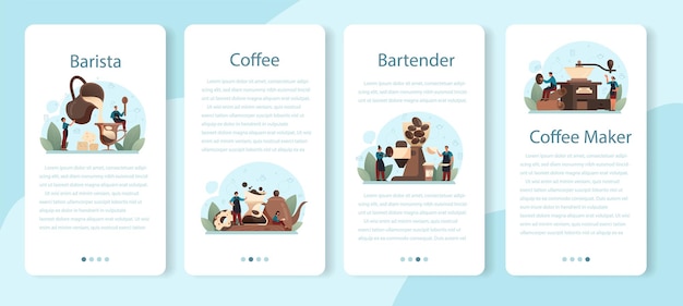 Barista-bannerset voor mobiele applicaties