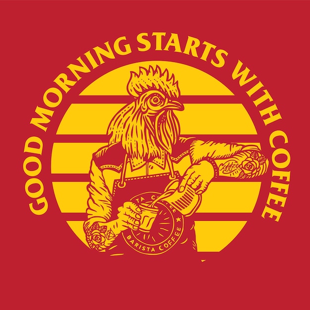 Бариста Петух Доброе утро начинается с кофе