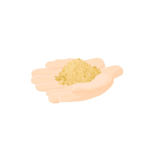 Vector barley in hands icon in cartoon style on a white background