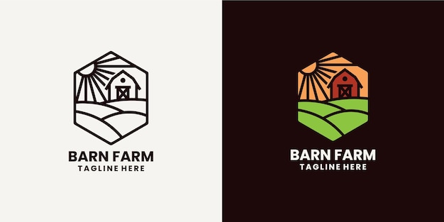 Barn farm badge logo design inspiration