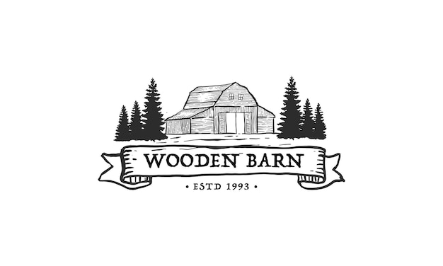 barn house wood logo vector illustration design graphic