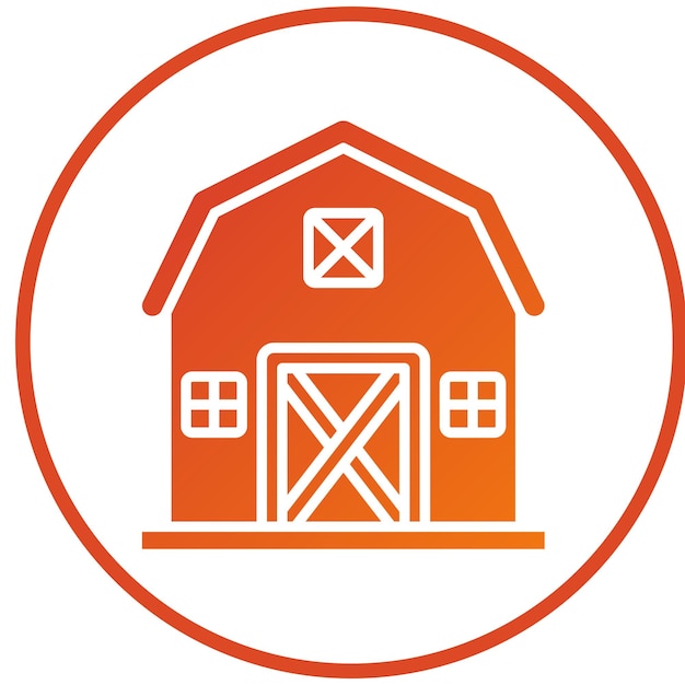 Vector barn icon style