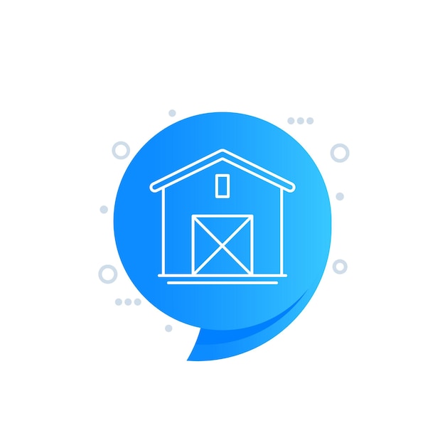 Barn line icon for web