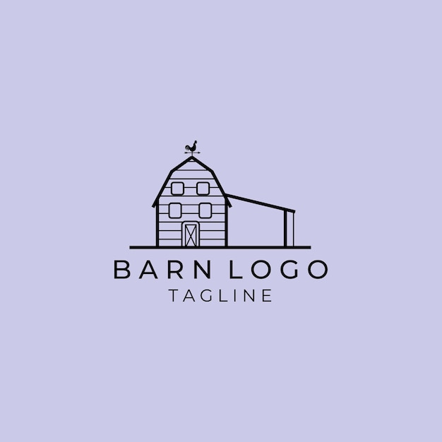 Barn logo vector illustration design minimalist line art