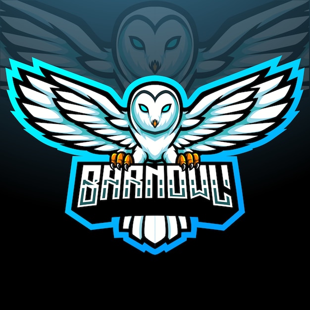 Barn owl esport logo mascot design