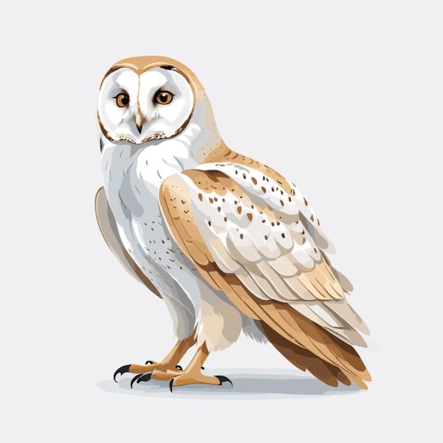 Barn owl vector on white background