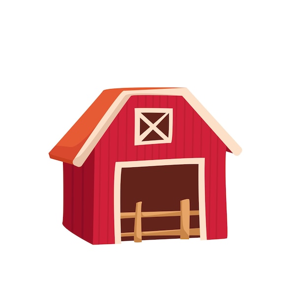 Barn Traditional rural building for animals Vector cartoon illustration