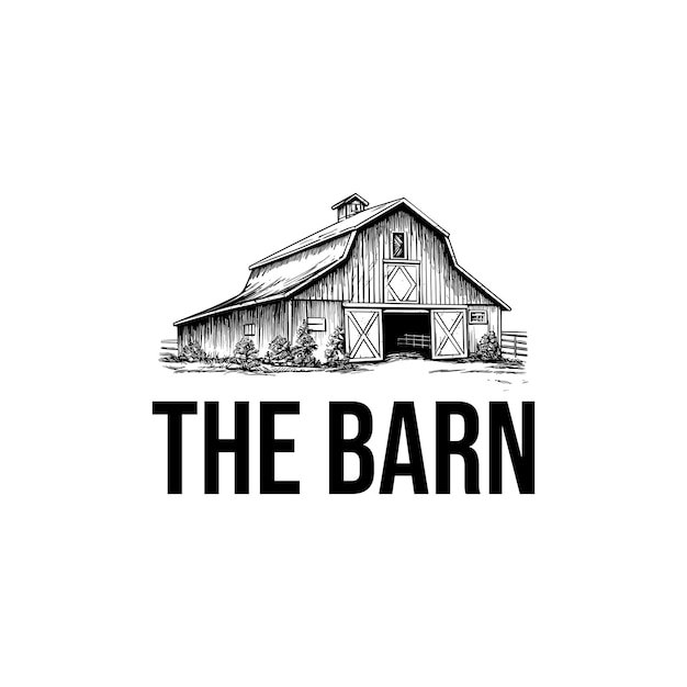 Vector barn vintage farm and agriculture logo design illustrations