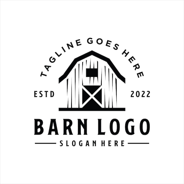 Vector barn vintage logo design template vector