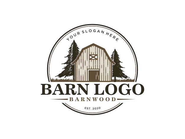 barnwood vintage logo design template 