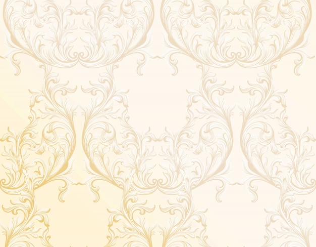 Barokke gouden patroonachtergrond. Ornament Decor voor uitnodiging, bruiloft, wenskaarten. Vector illustraties