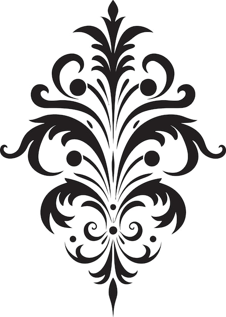 Barokke Pracht Vintage Zwart Emblem Luxe Etchings Zwart Filigree Ontwerp
